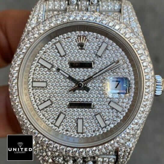 Rolex Datejust 116334 Iced Out Diamond Pave Dial Replica 1 Rolex Datejust 116334 Diamond Dial Gem-Set Bezel Replica