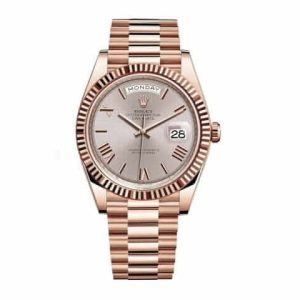 Rolex Day-Date 228235 AR Rose Gold Wrapped Rhodium Dial Replica
