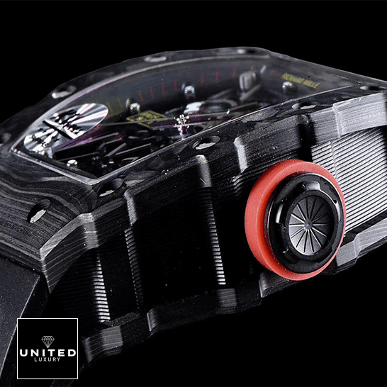 RM35-02 Replica 1 Richard Mille Rm3502 Carbon Skeleton Black Replica black background