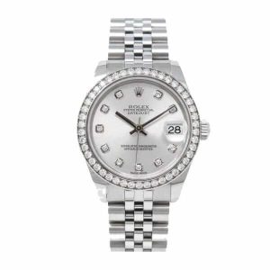 Rolex Datejust 178384-0017 White Gold Black & Diamond Dial Replica