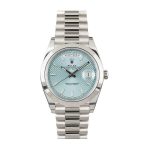 Rolex Day Date Ice Blue Baguette Dial Platinum Presidential 228206 Replica