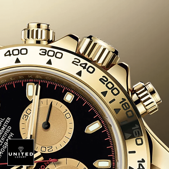 Rolex Oyster Daytona Replica 3 Rolex Cosmograph Daytona 116508-0009 Yellow Gold Crown Pusher Replica