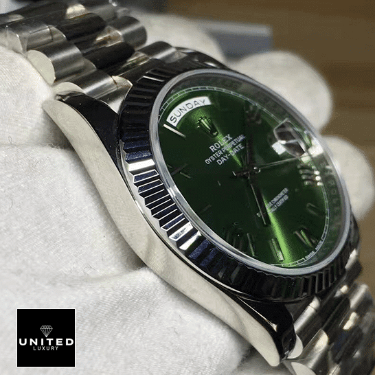 Rolex Olive Green Replica 7 Rolex Day-Date Olive Green 228239 Stainlees Steel Case Replica