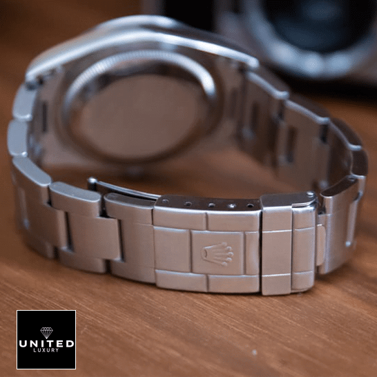 Rolex Explorer 124270 Replica Oyster Bracelet Fold Clasp on the Rolex logo