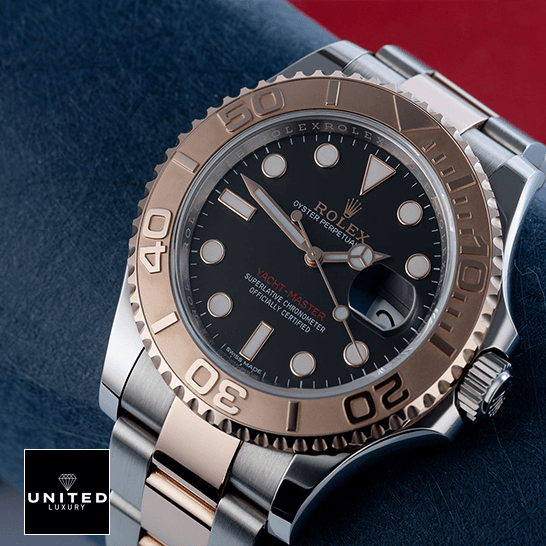 Rolex Yacht-Master 116621-0002 Rose Gold Automatic Brown Dial Replica 6 Rolex Yatch Master 116621 Rose Gold Replica on fabric