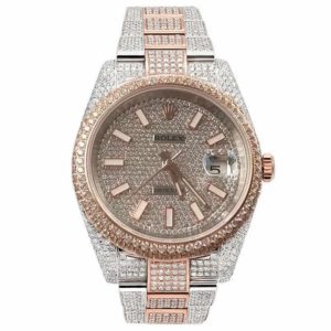 Rolex Datejust Two Tone Jubilee Fully Iced Out 126303 Replica