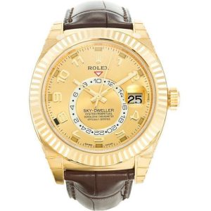 Replica Rolex Sky-Dweller 42mm Gold Dial 326138