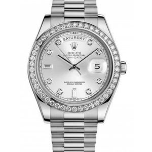 Replica Rolex Day-Date 36mm Silver Dial 118346