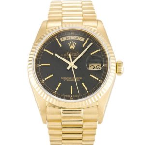Replica Rolex Day-Date 36mm Black Dial 18038