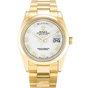 Replica Rolex Day-Date 36mm White Dial 118208