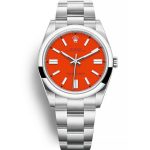 Replica Rolex Oyster Perpetual 41mm Coral Red Dial 124300
