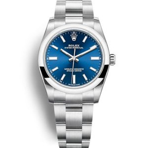 Replica Rolex Oyster Perpetual Lady 31mm Blue Dial 124200