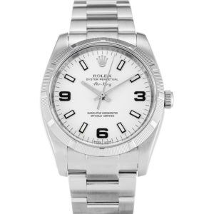 Replica Rolex Air-King 34mm White Dial 114210