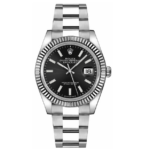 Rolex Datejust 41 Stainless Steel & White Gold - Black Index Dial - Fluted Bezel (126334)