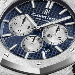 Audemars Piguet 爱彼 皇家橡树系列 26331BC.GG.1224BC.02 男士自动机械表 (41mm、白金、蓝色、圆形)