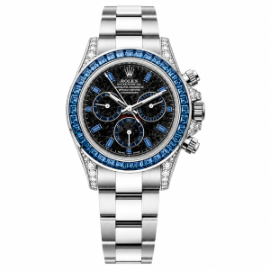 Rolex Cosmograph Daytona 126599TSA Moissanite Diamond Edition – Royal Blue Cultivated Sapphire Bezel & Obsidian Dial