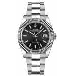 Rolex Datejust 41 Stainless Steel & White Gold – Black Index Dial – Fluted Bezel (126334)